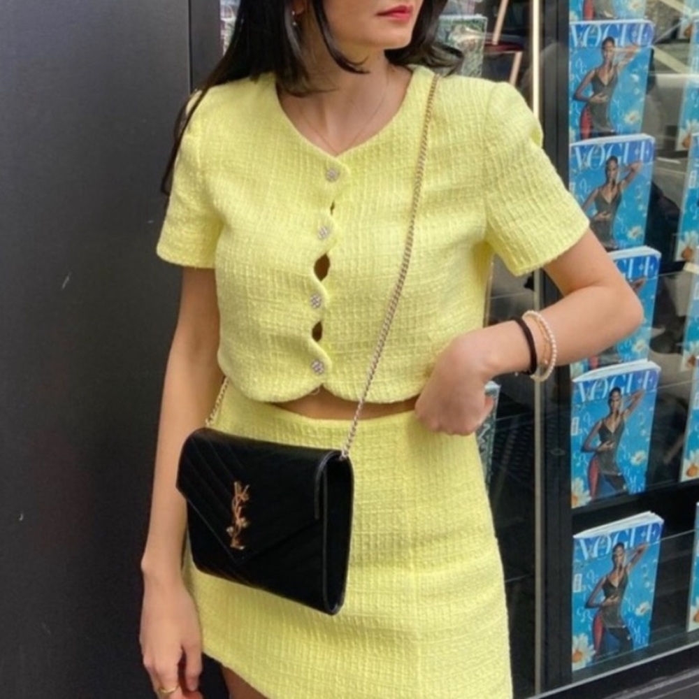 Yellow Tweed Zara Set Size XS